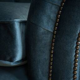 Large British Handmade 3 Seater Duck Egg Blue Velvet Fabric Chesterfield Sofa - thumbnail 4