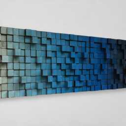 Ombre Wood Mosaic Wall Art - Geometric Reclaimed Decor - thumbnail 3