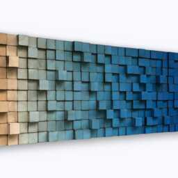 Ombre Wood Mosaic Wall Art - Geometric Reclaimed Decor - thumbnail 4