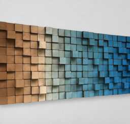 Ombre Wood Mosaic Wall Art - Geometric Reclaimed Decor