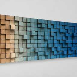 Ombre Wood Mosaic Wall Art - Geometric Reclaimed Decor - thumbnail 2
