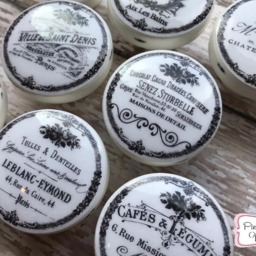 Black White Knobs Kitchen French Vintage Dresser Drawer Handmade Pulls France Shabby Chic Cottage Provincial Farmhouse Distressed - thumbnail 2