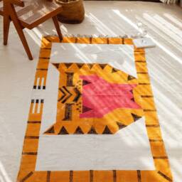 Handmade Block Printed Tiger Rug Colorful Cotton Area Rug - 4x6 - thumbnail 2