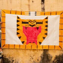 Handmade Block Printed Tiger Rug Colorful Cotton Area Rug - 4x6 - thumbnail 3