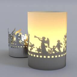 Angel Gift Tube Shadow Play Candle - Divine Motif Silhouettes, Serene Atmosphere, Perfect Spiritual - thumbnail 3