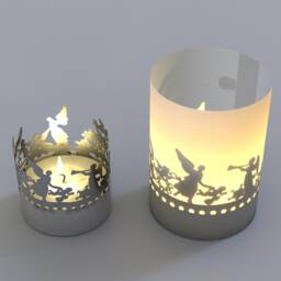 Angel Gift Tube Shadow Play Candle - Divine Motif Silhouettes, Serene Atmosphere, Perfect Spiritual - thumbnail 2