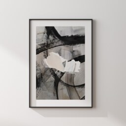 El Salvador Map - Black & Grey Abstract Painting Of Wall Art Print Traval Poster - thumbnail 3