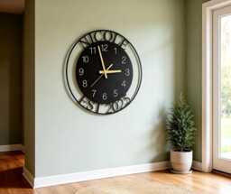 Custom Name & Est Large Metal Wall Clock, Silent Clock For Wall, Personalized Last New Home Gift, Oversize Family Gift - thumbnail 1