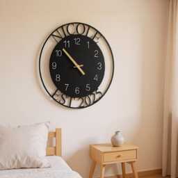 Custom Name & Est Large Metal Wall Clock, Silent Clock For Wall, Personalized Last New Home Gift, Oversize Family Gift - thumbnail 3