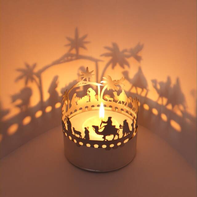 Nativity Scene Orient Shadow Play Mesmerizing Candle Attachment For Beautiful Christmas Decor - Perfect Holiday Gift - image 1