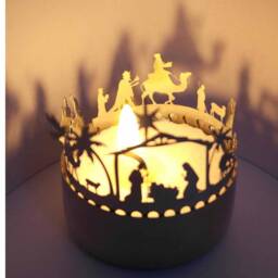 Nativity Scene Orient Shadow Play Mesmerizing Candle Attachment For Beautiful Christmas Decor - Perfect Holiday Gift - thumbnail 2