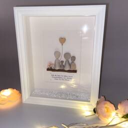 Grandparents Birthday Personalised Keepsake Pebble Art Picture Frame Rock Family Stone People Nana Mum Grandma Granny 70Th 80Th 60Th Nan UK - thumbnail 2