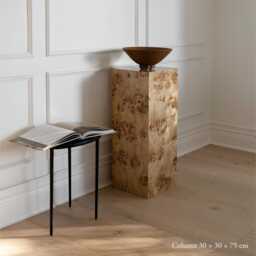 Burlwood Plinth Column Wood Veneer Display Stand - 30x30x75cm - thumbnail 1