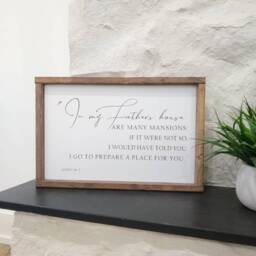 In My Father's House, John 14, Many Rooms, Mansions, Wood Sign, Scripture, Bible Verse, Christian, Home & Living, Wall Decor - thumbnail 2