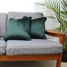 Forest Green Velvet Scatter Cushion Covers With Contrasting Piping in Luxury Plush Velvet. Blue/Orange/Green/Teal/Mustard Throw Pillows