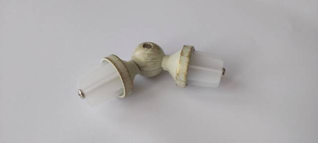 Bay Window Vintage White Curtain Pole Connector 25mm/ 16mm - Pack Of 1 - image 1