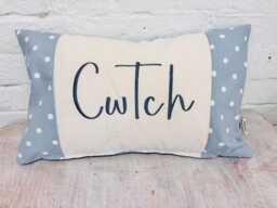 Costal Cwtch Long Cushion - Blue Dotty - thumbnail 1