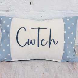 Costal Cwtch Long Cushion - Blue Dotty - thumbnail 2