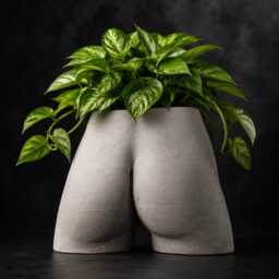 Funny Bum Planter - Cast Stone Plant Pot Quirky Desk Vase - thumbnail 3