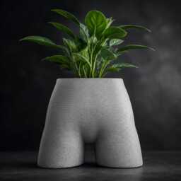 Funny Bum Planter - Cast Stone Plant Pot Quirky Desk Vase - thumbnail 4