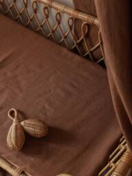 Brown Linen Fitted Sheet - thumbnail 1