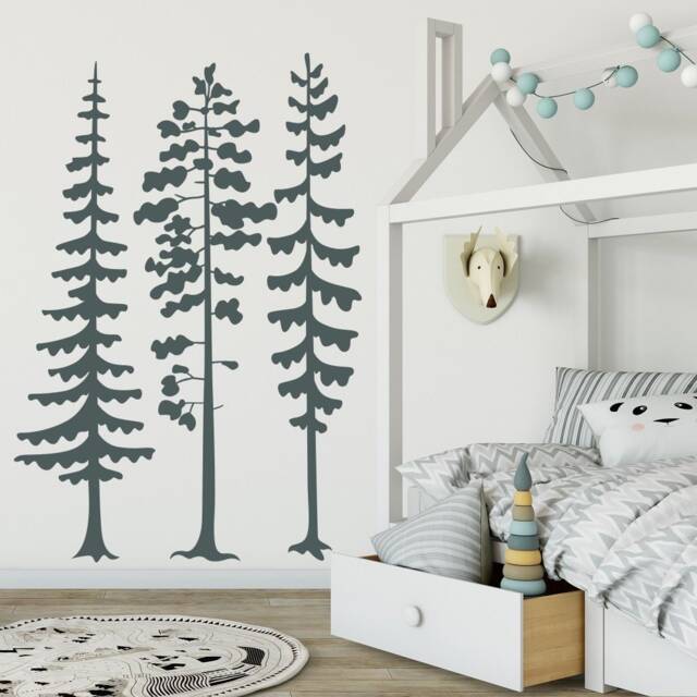 Woodland Nursery Decor - Pine Tree Wall Decals Forest Stickers #279 - image 1