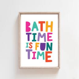 Bath Time Print, Kids Bathroom Prints, Wall Art, Sign, Decor, Girls Nursery Rainbow, Rules - thumbnail 2