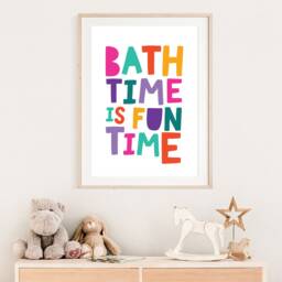 Bath Time Print, Kids Bathroom Prints, Wall Art, Sign, Decor, Girls Nursery Rainbow, Rules - thumbnail 3