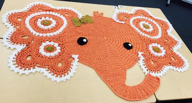 Crocheted Elephant Rug - image 1