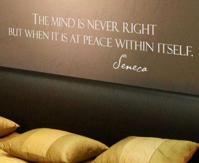 The Mind Never Right But When At Peace Seneca Inspirational Character Honesty Vinyl Decor Art Quote Decal Wall Decoration Sticker J27 - image 1