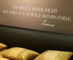 The Mind Never Right But When At Peace Seneca Inspirational Character Honesty Vinyl Decor Art Quote Decal Wall Decoration Sticker J27 - thumbnail 1