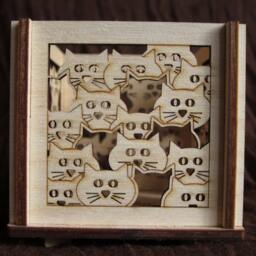 Cat Tealight Lantern Laser Cut Wood Candle Holder, Lover Gift - thumbnail 2