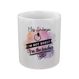 Personalised I'm Not Bossy The Teacher Design Pencil Storage Ceramic Pot - thumbnail 2