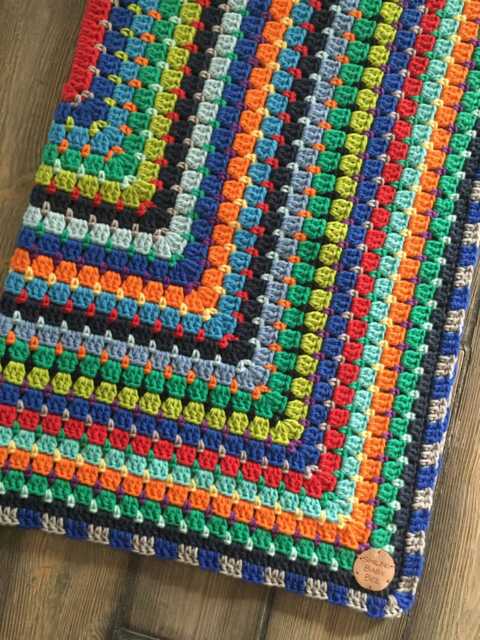 Crocheted Multicolored Blanket Boy. Modern Crocheted Blanket. Red, Blue, Green Knit Afghan. Baby - image 1