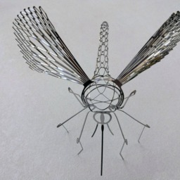 Stainless Steel Mosquito Sculpture Modern Desk Art - Pair - thumbnail 2