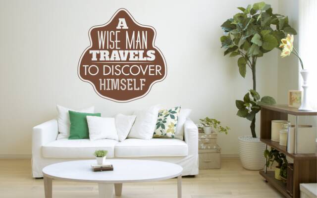 A Wise Man Travels To Discover Himself Wall Decal Motivation Quote Decor Sticker Vinyl Art Good Hose Home Decoration Gift Idea - image 1