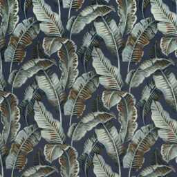 Navy Tropical Leaves Velvet Cushion Handmade Luxury Scatter Cushion - thumbnail 3