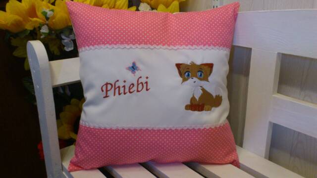 Pillow With Name Fox Baby Pink