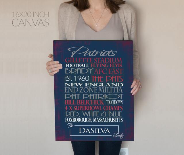 Personalized New England Patriots Print Or Canvas. Gifts For Dad. Him. Patriots Custom. New England Decor - image 1