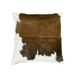 Brown & White Cowhide Pillow Cover, Farmhouse Throw - thumbnail 2