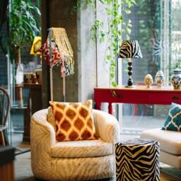 Black Silk Velvet Lampshade, Zebra Blue Lampshade - thumbnail 4