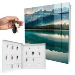 Mountain Reflection Key Cabinet For Home, Green Box Wall, Photographic Nature, Lovers Of Nature & Peace - thumbnail 2