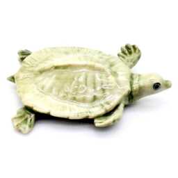 Miniature Ceramic Exotic Turtle Reptile Sea Ocean Animal Little Light Green Figurine Tiny Statue Small Decoration Collectible Figure Deco - thumbnail 2