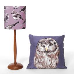 Owl Cushion - Handmade Printed Silk Cushion - thumbnail 4