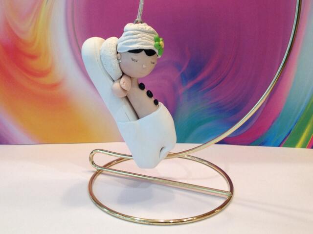 Polymer Clay Spa Ornament, Spa Lady, Massage Therapist, Spa Girl, Christmas - image 1