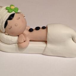 Polymer Clay Spa Ornament, Spa Lady, Massage Therapist, Spa Girl, Christmas - thumbnail 3