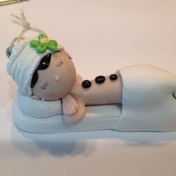Polymer Clay Spa Ornament, Spa Lady, Massage Therapist, Spa Girl, Christmas - thumbnail 2