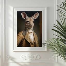 Victorian Gentleman Kangaroo Portrait Baroque Animal Art Print - thumbnail 2