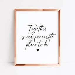 Together Is Our Favourite Place Print Couples Home Wall Art - Unframed - thumbnail 3