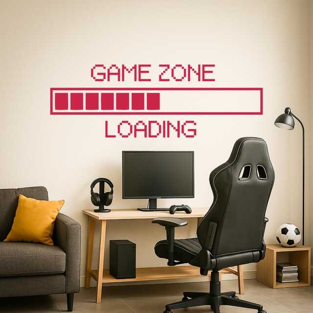 Game Zone Vinyl Wall Decal Children's Teen Room Playroom Decor Loading Gamer Computer Play Decoration Stickers - #1107Di - image 1